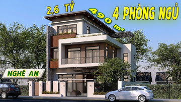 Mẫu Biệt Thự 3 Tầng Mái Bằng 9x14m, 2.6 Tỷ Tại Nghệ An