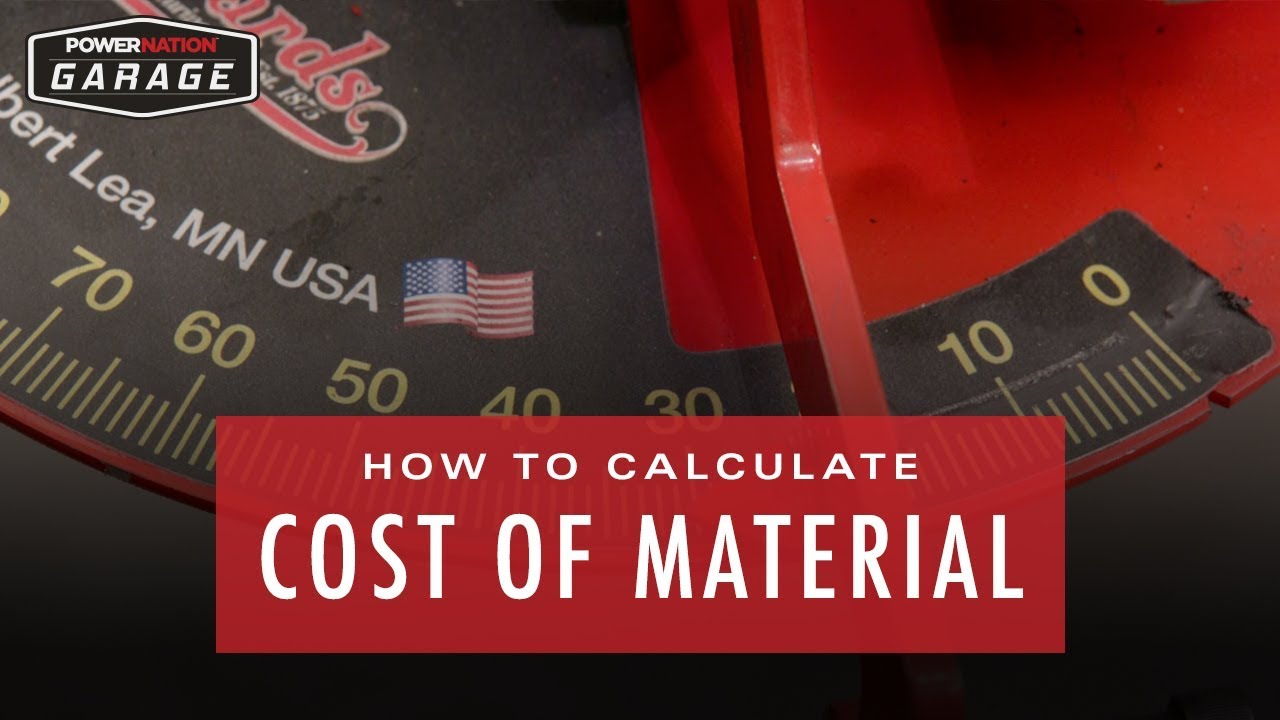 How To Calculate Cost Of Material - YouTube