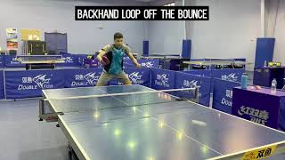 Butterfly Training Tips with Angel - Backhand Loop Off The Bounce