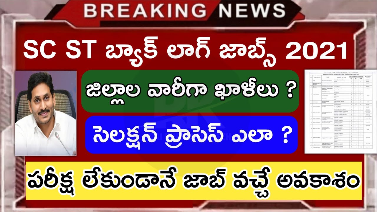 Andhrapradesh Sc St Backlog Jobs Notification 2021 Selection Process In Telugu