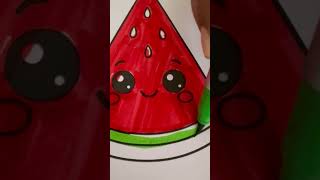 Simple watermelon drawing #learning #funny #cute #animation