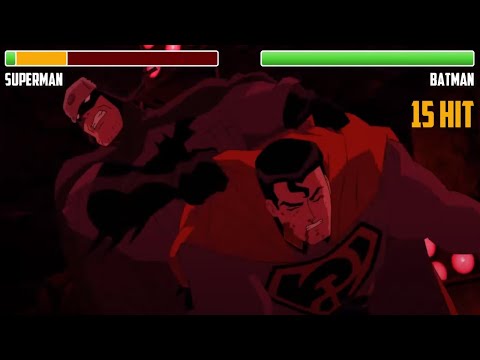 Superman vs. Batman WITH HEALTHBARS | HD | Superman: Red Son