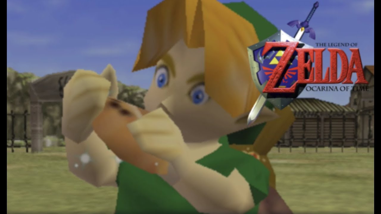 Link utilizando a ocarina para tocar a Sun´s song e transformar a