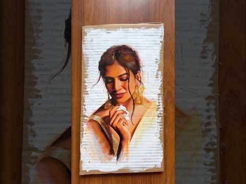 ART ON CARDBOARD ✨ #artshorts #artvideo #acrylicpainting