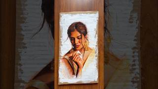 ART ON CARDBOARD ✨ #artshorts #artvideo #acrylicpainting