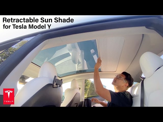 New Retractable Sun Shade for Tesla Model Y / It's better than you think!  #teslamodely 