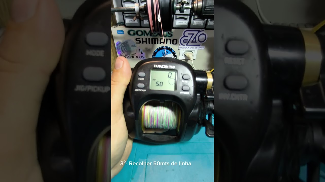 CONFIGURAÇÃO CONTADOR DE LINHA CARRETINHA  DAIWA TANACOM 750.
