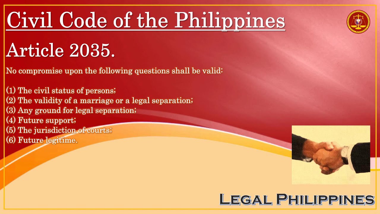 Civil Code of the Philippines, Article 2035 YouTube