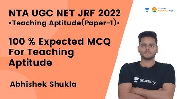 100% Expected MCQ | Teaching Aptitude | NTA UGC NET- JRF 2022 | Abhishek Shukla