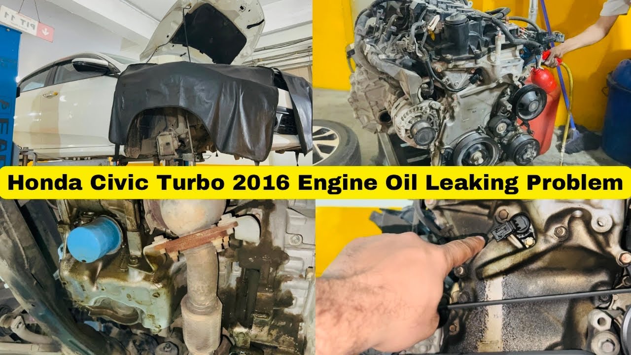 Honda Civic RS Turbo 2016 Engine Oil Leaking Problem - YouTube