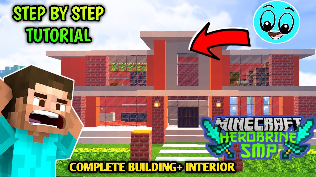 How To Make @AndreoBee Modern House In Herobrine SMP Tutorial ...