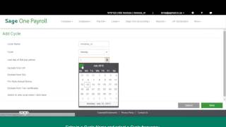 How to add a cycle in Sage One Payroll