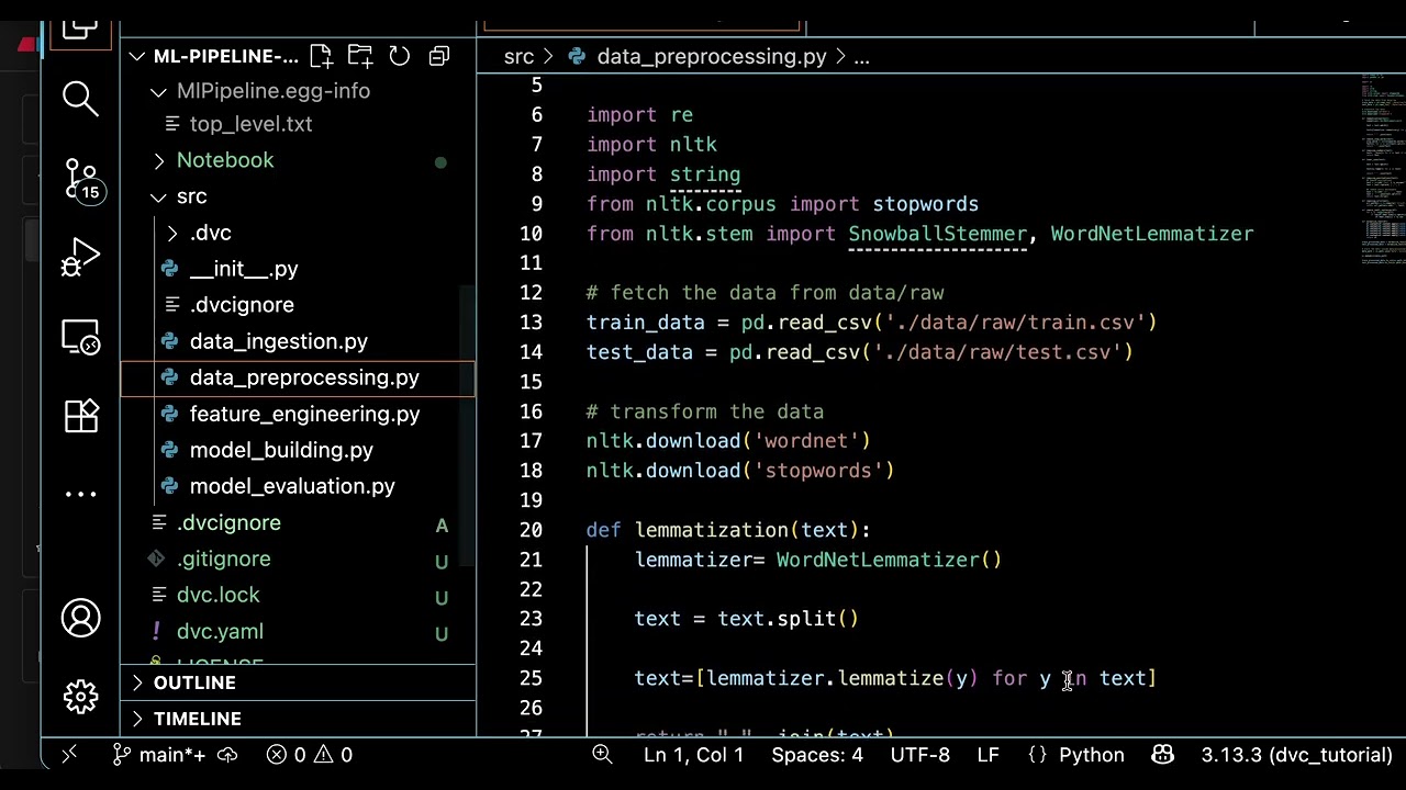 Build an End-to-End ML Pipeline using DVC | Version Control for Data & Models (part 2)