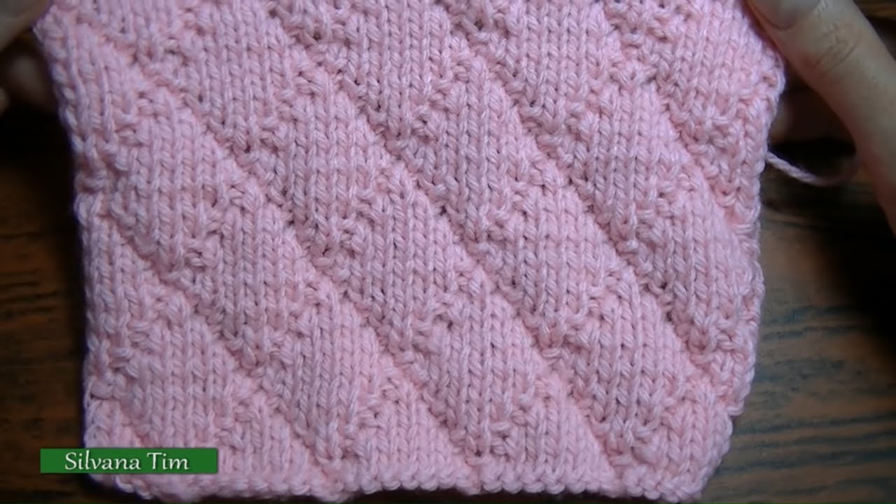 Punto (puntada) ROMBOS con PUNTO DERECHO y REVÉS. Tejido con dos agujas # 206