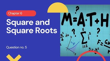 Class 8 NCERT Maths Chapter 6 Squares and Square Roots Ex. 6.3 Ques Solved #class8 #createachmore