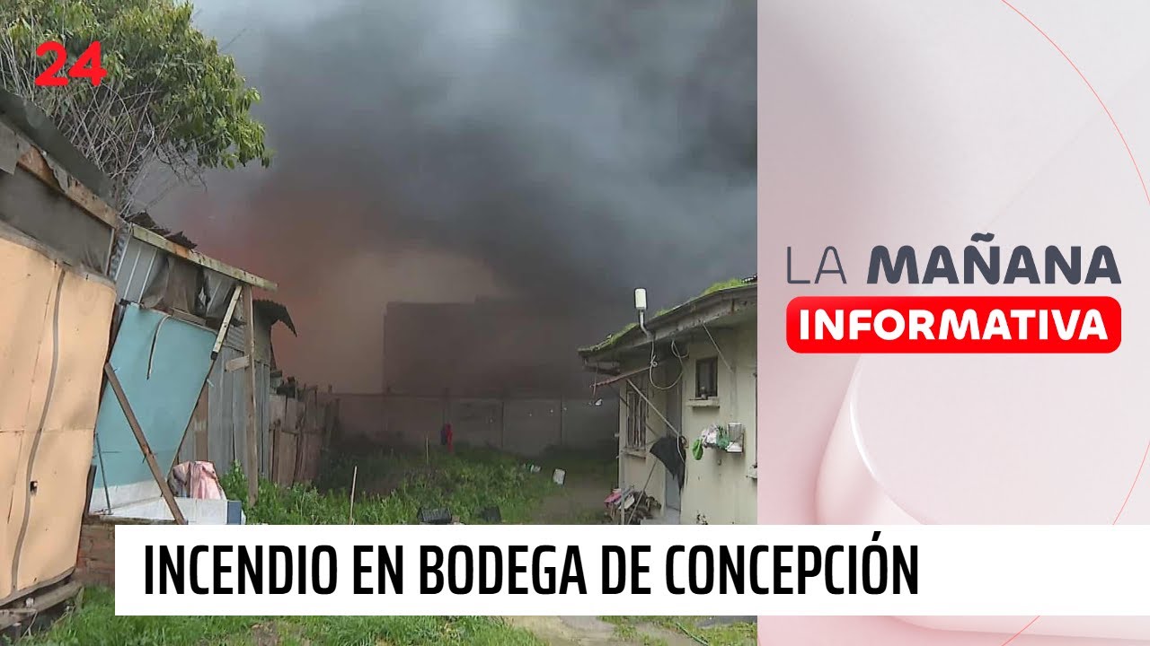 Gran incendio afecta bodega en Concepción: hay amenaza para viviendas cercanas | 24 Horas TVN Chile
