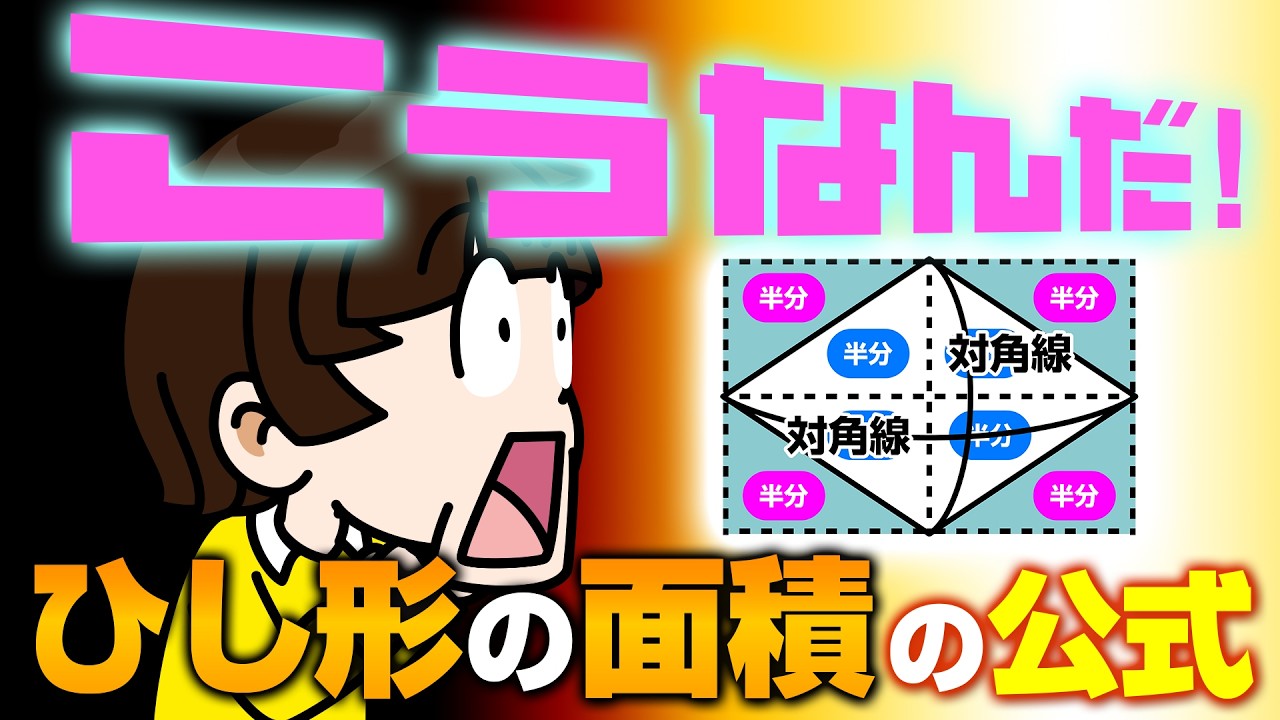 [Математика] Объяснение формулы площади ромба