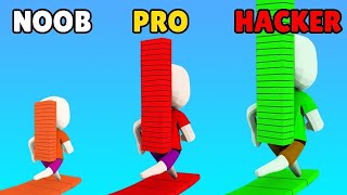 Bridge Race - NOOB vs PRO vs HACKER เกมการแข่งขันต่อสะพาน screenshot 5