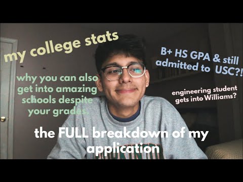 my college stats - how i got into USC, Williams, BU + more!