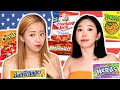 Korean Girls Try American Snacks For the First Time! ft itsjinakim
