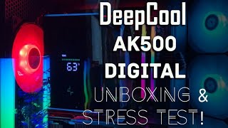 DeepCool AK500 Digital CPU Cooler Unboxing and Stress Test using NZXT H6 Flow Case!!