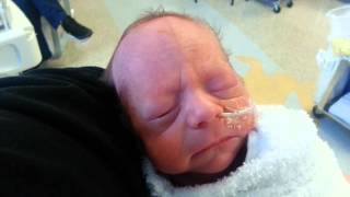Ma bundles Declan after first bath!!!