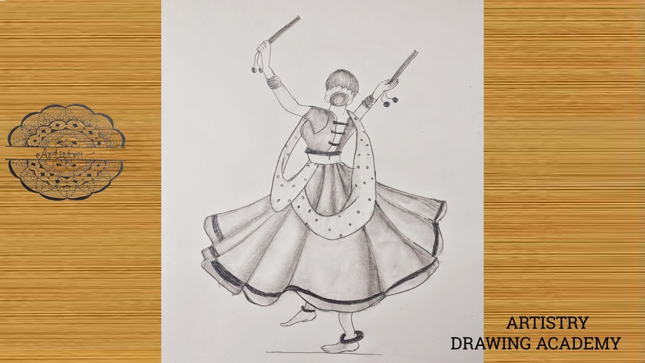 Sketchgallery  Traditional girlwith dandiya  Facebook