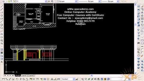 How to Making Elevation in AutoCAD in Urdu Tutorials Part 2 wWw.xpacademy.com