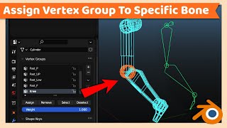 Assign Vertex Group To Specific Bone | Blender Rig Tutorial screenshot 2