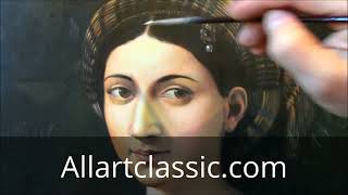 Raphael oil painting | Allartclassic
Watch the painter recreating the famous Raphaels painting - The Fornarina.
The painting is a portrait of La Fornarina, the lover of Raphael. Described by Vasari the Fornarina was also painted by Raphael as the famous Veiled Lady, now in the Palazzo Pitti, as well as in numerous Raphael school paintings. Raphael oil painting | Allartclassic
