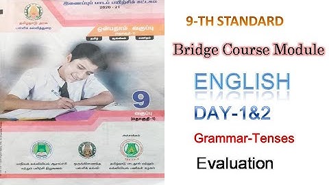 9th English Bridge course Day 1,2 Answers For Tamil and English medium