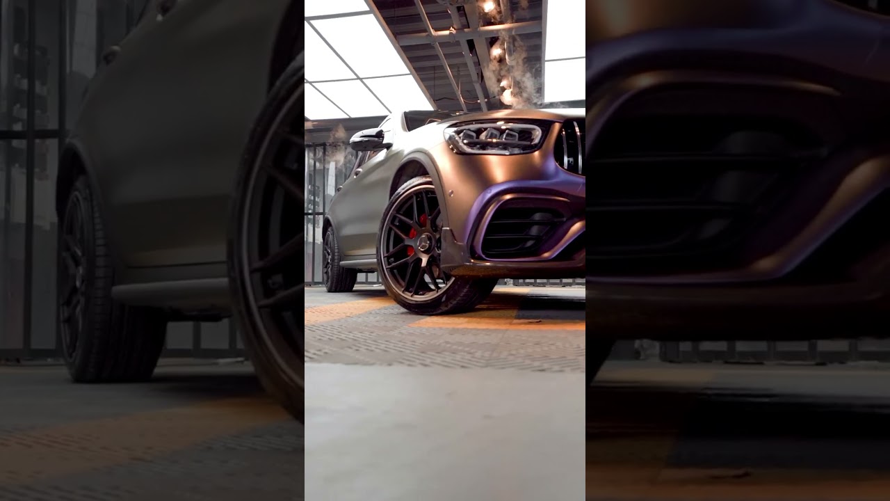 2020 Benz GLC coupe to GLC 63 bumper and rear diffuser and AMG carbon fiber steering wheel.