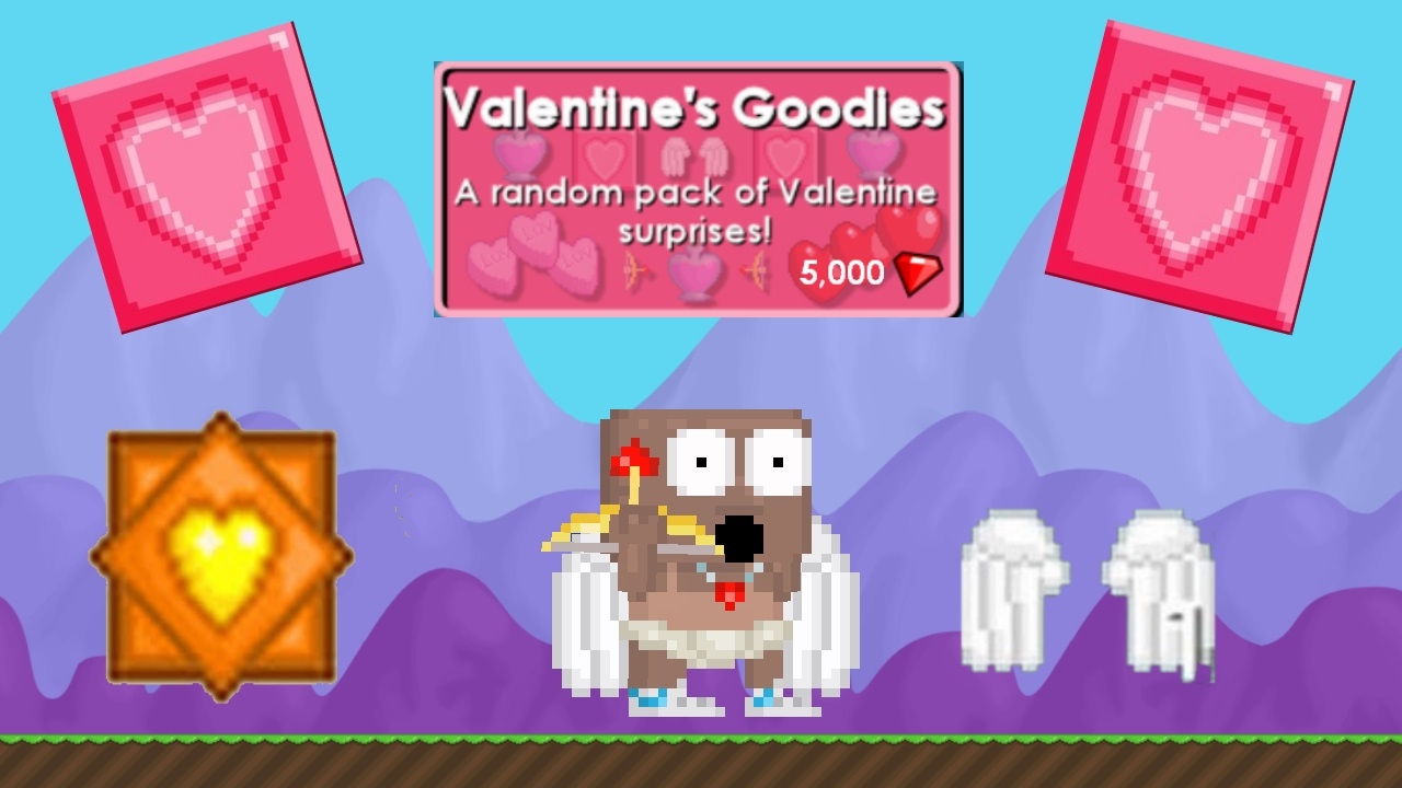 I just got a angelwings? from valentines goodies pack?-growtopia Buying 8 Valentine's Packs! | Growtopia - YouTube