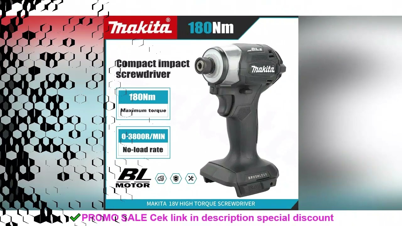 Makita DTD173 18V Cordless Impact Driver LXT BL Brushless Motor Electric Drill Wood/Bolt/T-Mode 180