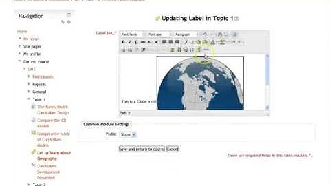 Insert an image in MOODLE
