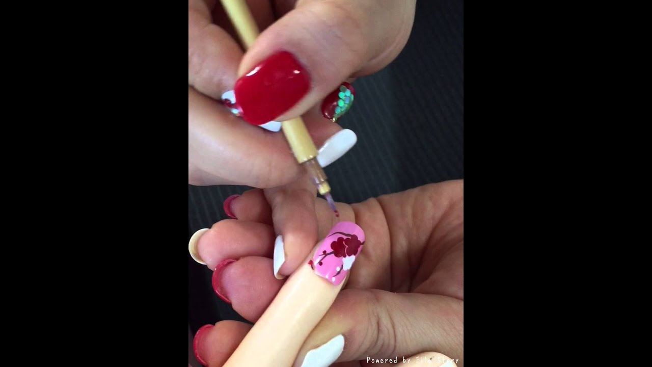 16年冬期ネイリスト技能検定2級梅の花のアート Youtube