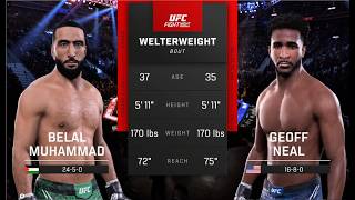 UFC 5 Men Welterweight первый тур Belal MUHAMMAD (ОАЭ) - Geoff NEAL (США)