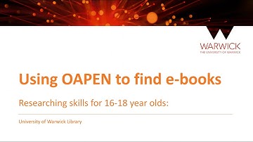 Using OAPEN to find e-books