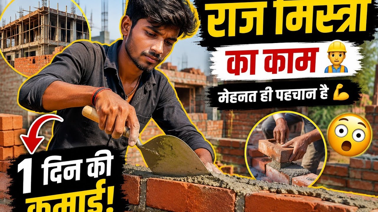 1 Din Raj Mistri Ke Sath 😱Raj Mistri Ka Hard Work 💪 - YouTube