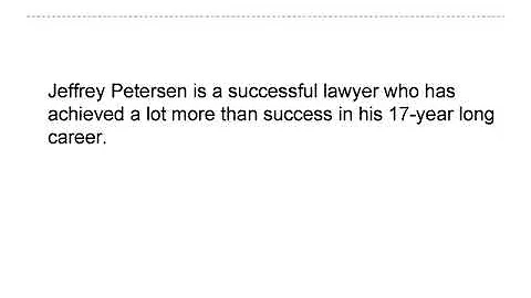 Jeffrey Petersen Lawyer