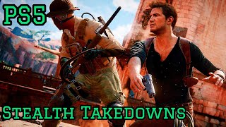 Uncharted 4 - Stealth Takedowns At Drawbridge - No Hud - Never Seen - PS5