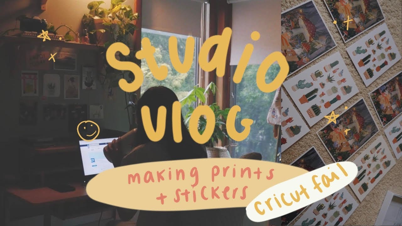 STUDIO VLOG 01 | Testing Paper for Art Prints, Making Stickers (CRICUT ...