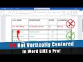 Vertically Center Text in MS Word Table Made Easy!