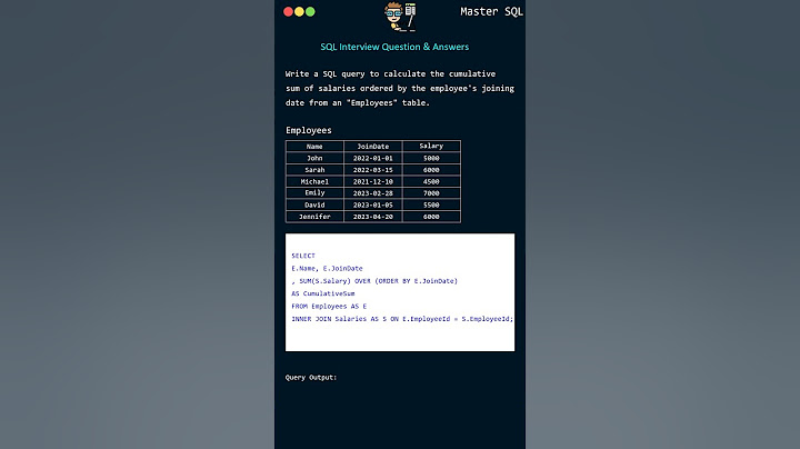SQL Interview Question: Calculate Cumulative Salary by Joining Date | Advanced SQL Techniques