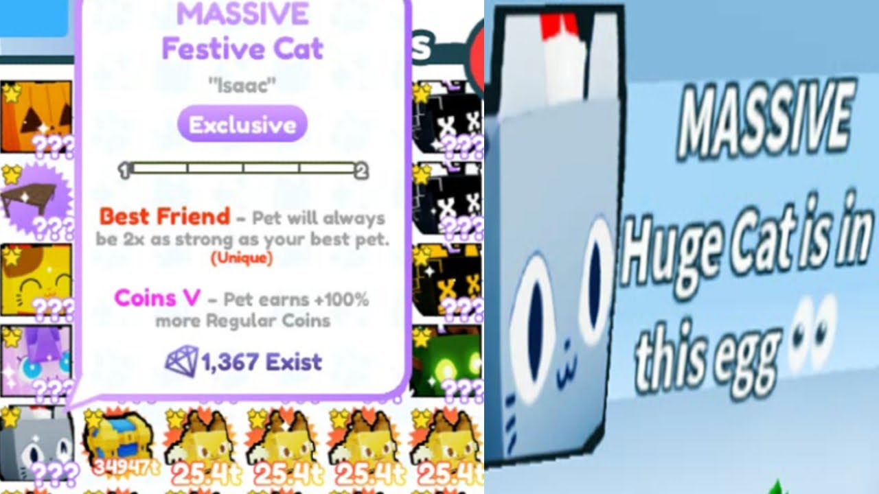 😎I Hatched *MASSIVE HUGE FESTIVE CAT* On Camera😱 In Pet Simulator X