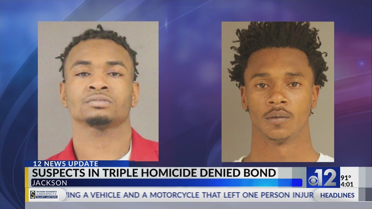 Bond denied for two men charged in Jackson triple homicide - YouTube