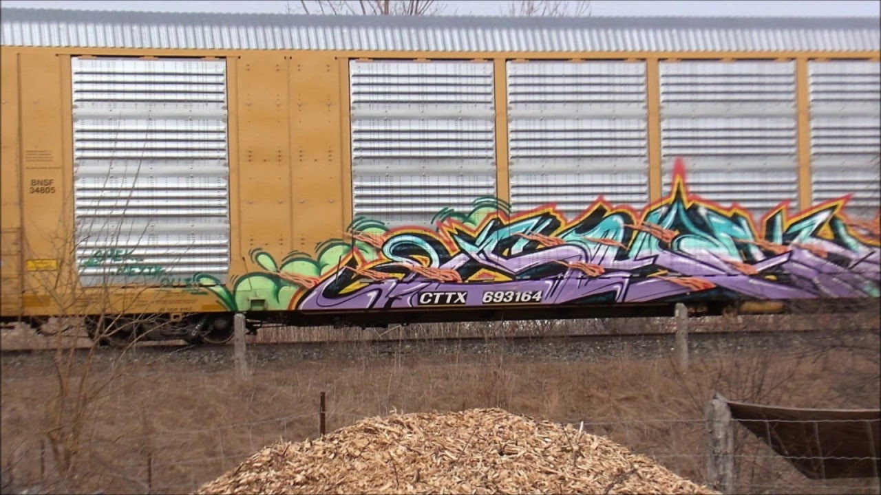 "GRAFFITI ON FREIGHT CARS"(02/23/2016) YouTube