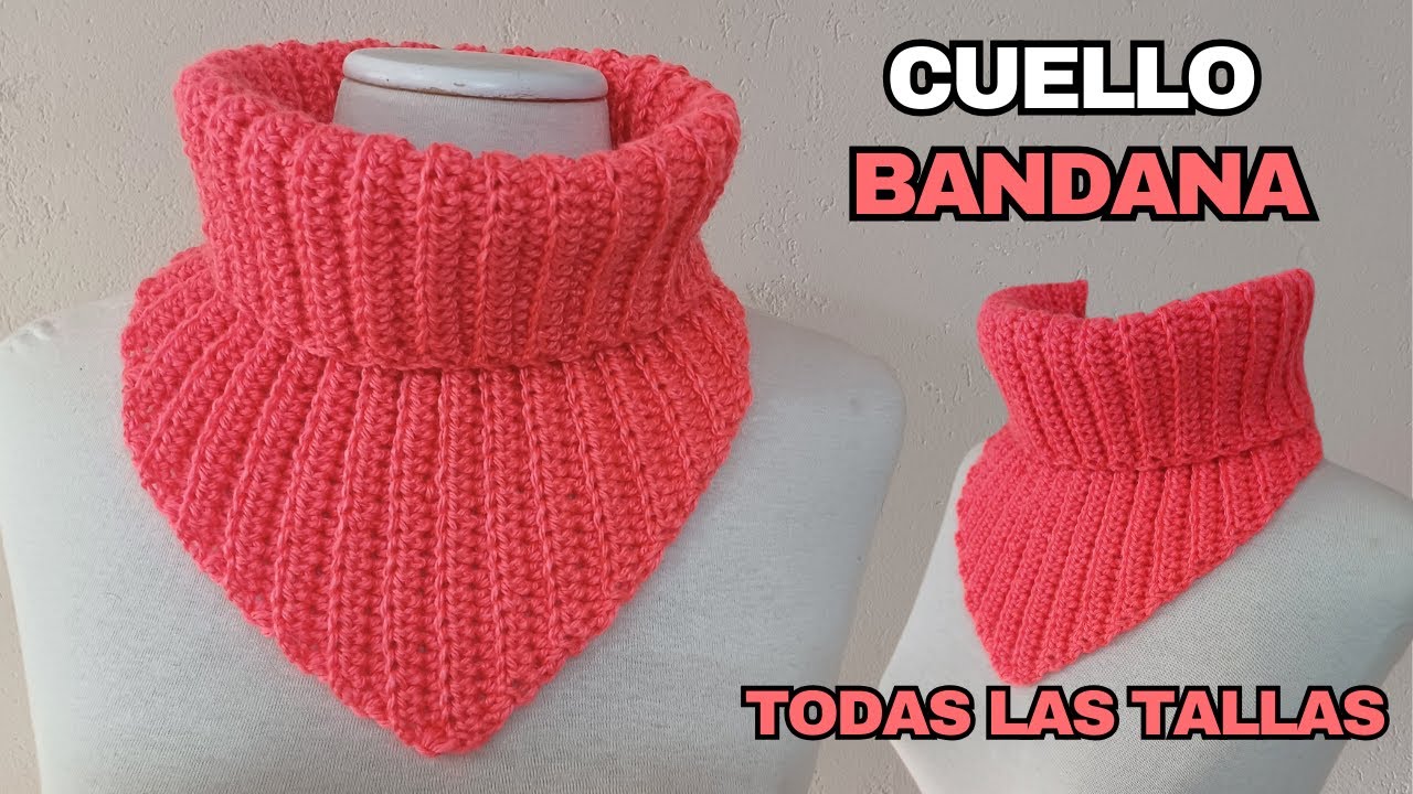 Cómo tejer cuello bandana o en pico a crochet – En cualquier talla