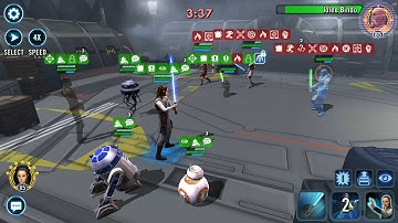 SWGOH C3P0 w/JTR Droids vs Revan