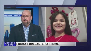 3rd grader reports Friday morning s weather forecast